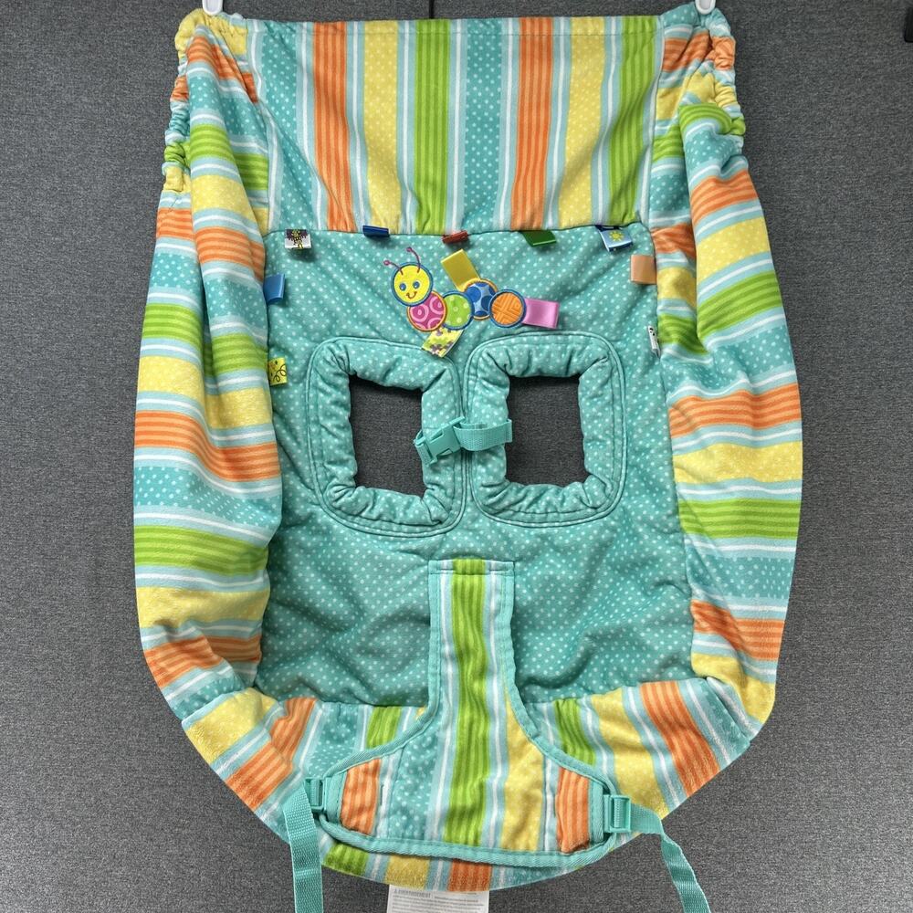 Taggies Baby Shopping Cart Cover High Chair Cushion Soft Washable Ribbon Sensory